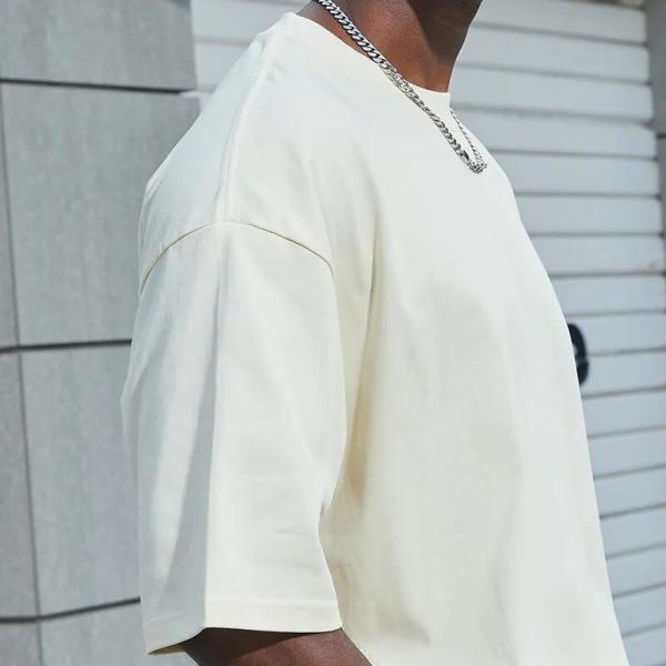                  Wholesale Men Blank T-Shirt Custom Quality Cotton Loose Drop Shoulder Oversized T Shirt             