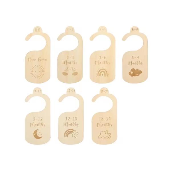 Wooden Baby Cloth Divider Card Milestone Closet Partition Board