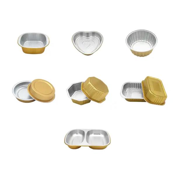 50pcs XMD Bakery 3.5 Oz Gold Foil Cupcake Tins Baking Cups Aluminum Wrappers Holders