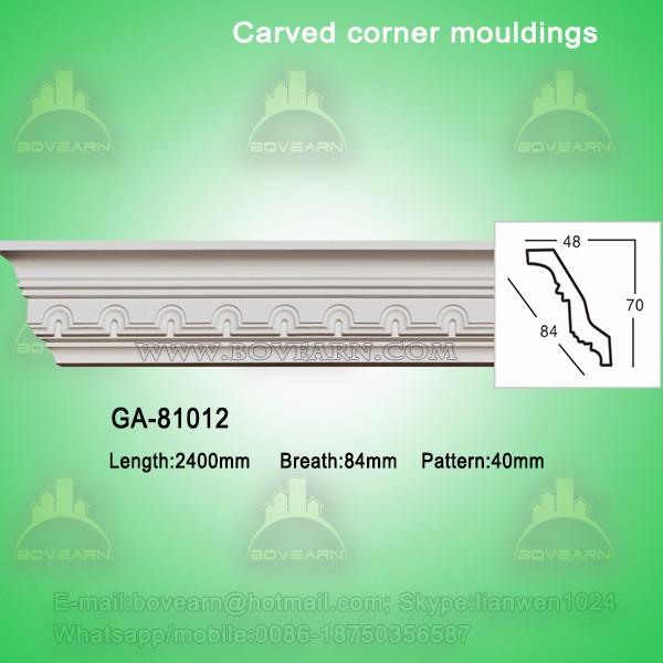 Factory Price PU Foam Carved Crown Cornice Mouldings
