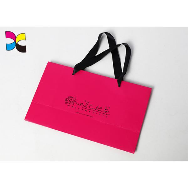 Window And Small Handle Printed Paper Bags For Chain Store / Supermarket