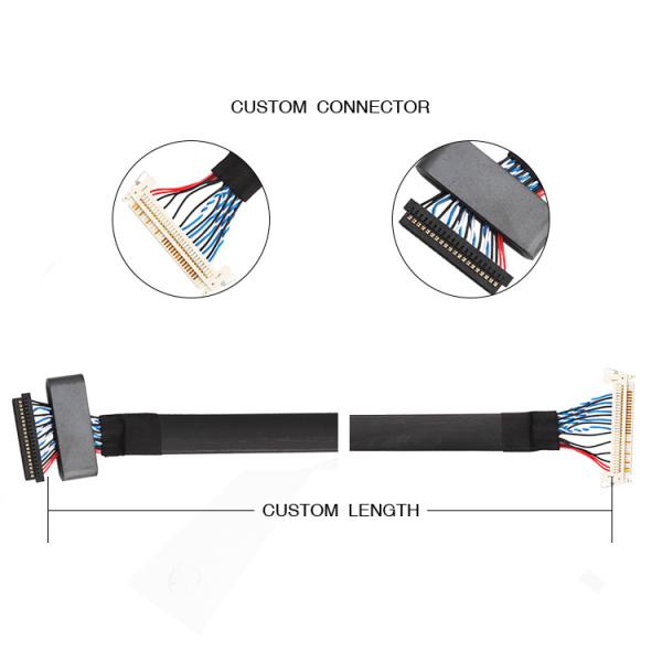 JAE FI-S20S To FI-X30HL Lvds Cable Assembly 1.25mm Pitch 500VAC