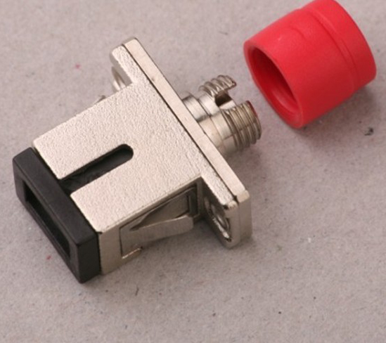 ISO9001:2008 Red Hat SC / Female To FC / Male Hybrid Fiber Optic Adaptor