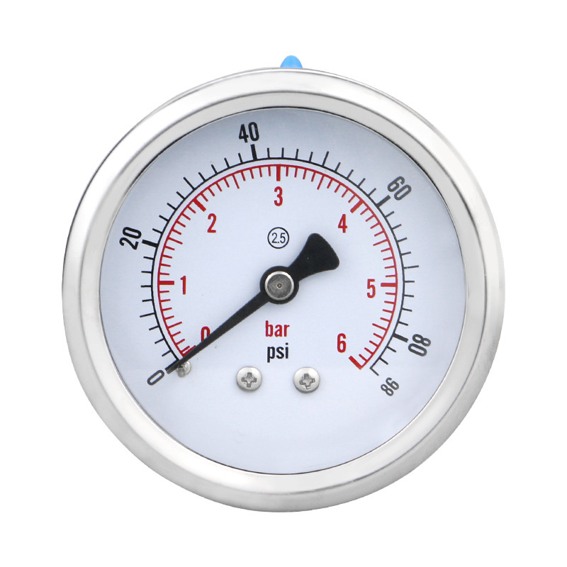 62.2mm High Precision 1.6 Nominal Diameter Bourdon Tube Stainless Steel Pressure Gauge
