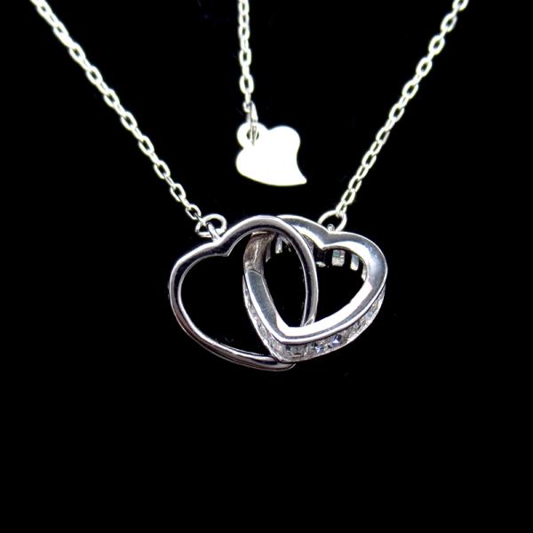 Перекрестные цепь ожерелья 925 Зирконя серебра формы кубические двойная с покрытым родием