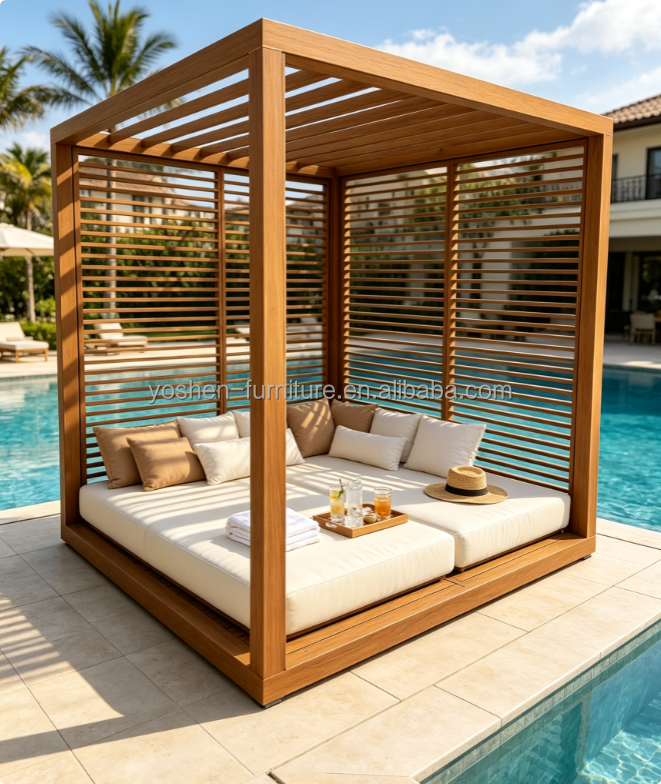Durable outdoor daybed frame Weather-resistant daybed frame Heavy-duty outdoor lounge bed frame