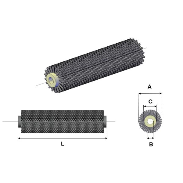 Tufted Bristle Custom Industrial Brushes Cylindrical Fruit Polishing Cleaning Brush Roller