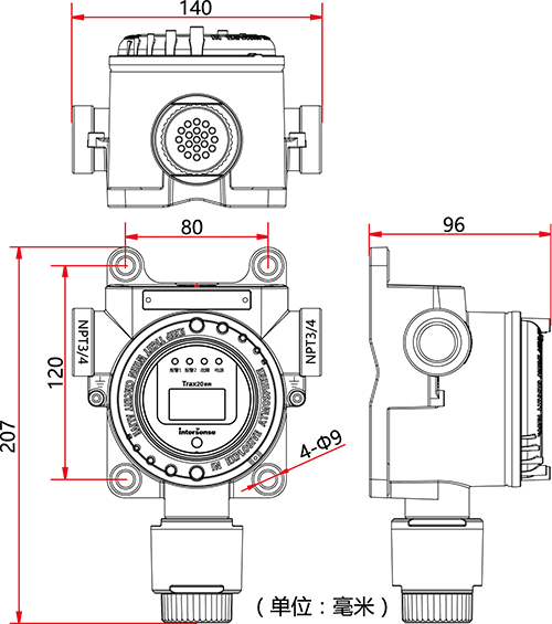 DC12V-28V 500mA Toxic H2s Co O2 Gas Meter IR Remote Control