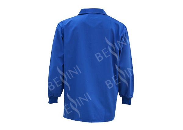Breathable Custom Work Shirts Long Sleeve Mid Blue Color With Metal Snaps