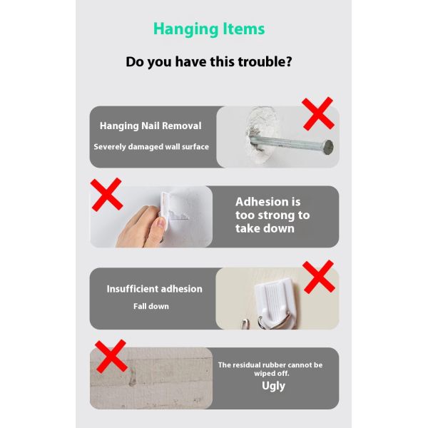 Acrylic Adhesive Removable for Magic Tape No Trace Back Arrow Tape for Photos Nail-Free Hook Artifact for Wide