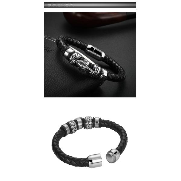 Custom stainless steel jewelry fashion mens leather bracelet/charm bracelet jewelry