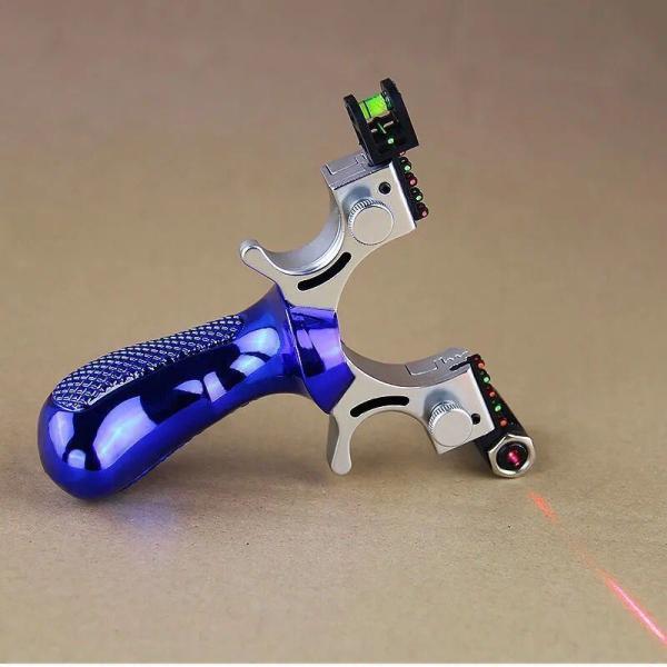 Conical Arrowhead Metal Hunting Slingshot with Laser Light Sight Powerful Shooting