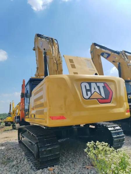 Excavadora de orugas hidráulica CAT345GC de 45 toneladas usada con PLC, maquinaria de construcción grande, elevación de pluma, componentes principales de Caterpillar