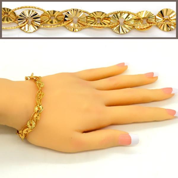 Big size thick chain Trendy jewelry Men & Womans bracelet Bangle 18K Real Gold Plated Lin