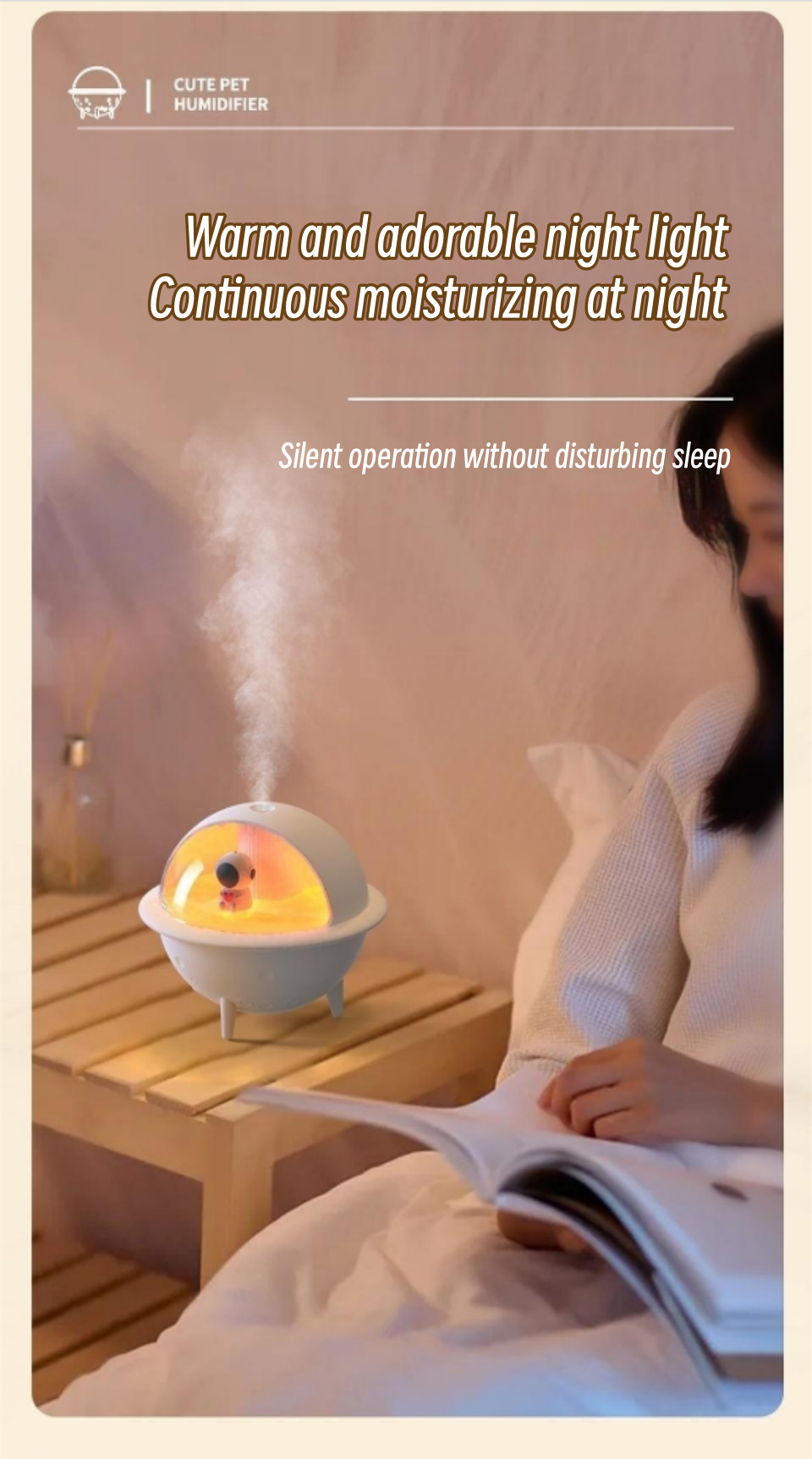 Creative Planet Space Man 250ML Ultrasonic Humidifier With Romantic Warm Light