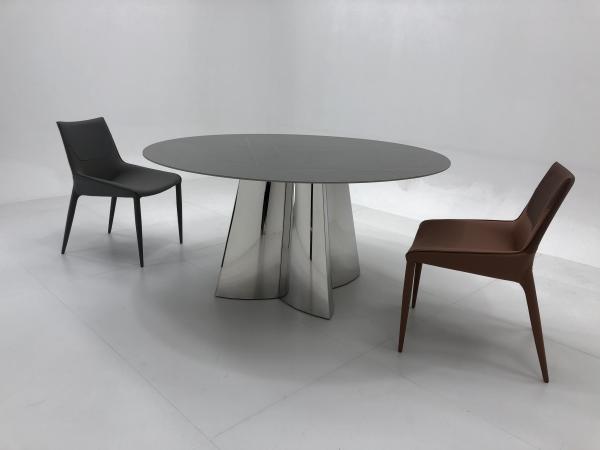 Marble Dining Table Ceramic Top Table Silver Stainless Steel Base Home Furniture