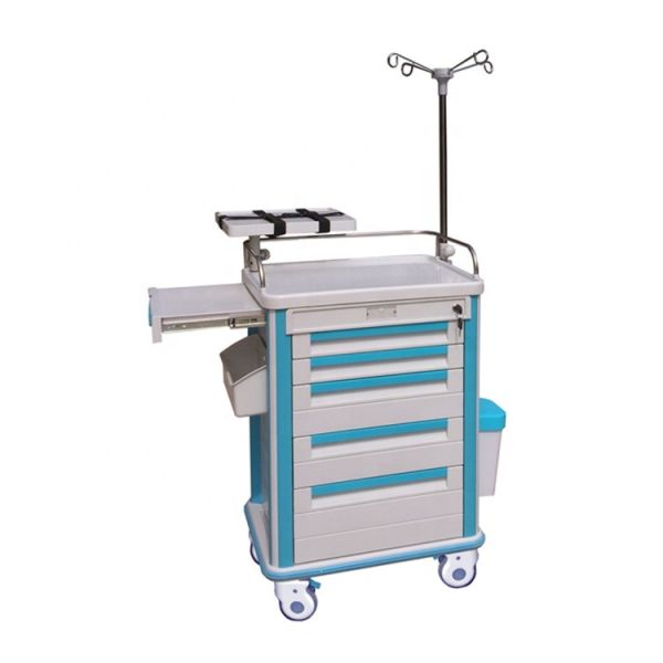 BR-ET003 Hospital Emergency Trolleys Equipment ABS Plastic Carts