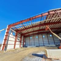 Edificios de hangares prefabricados de alta intensidad Instalación rápida de acero Edificio de hangares de aviones