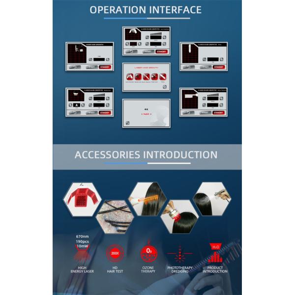 650 Нм диодная лазерная машина для роста волос Анализатор низкого уровня терапии волос