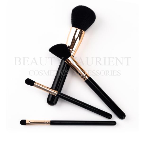 Assorted Shape Face Makeup Tools  4pcs Makeup Brush Kit Aluminum Ferrule