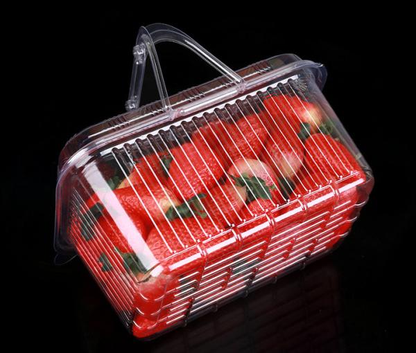 Fruit Organizer, Degradable Transparent Plastic Fruit Box Packaging With Handle, fruit box, vegetable box