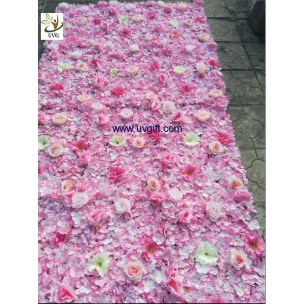 UVG pink hydrangea wedding flower wall for stage background decoration CHR1148