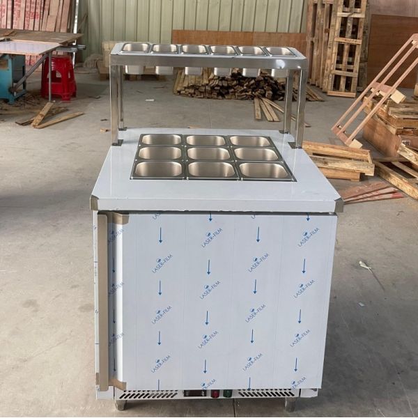 Fast Food Restaurant Salad Preparation Fridge Customized 9 Pans