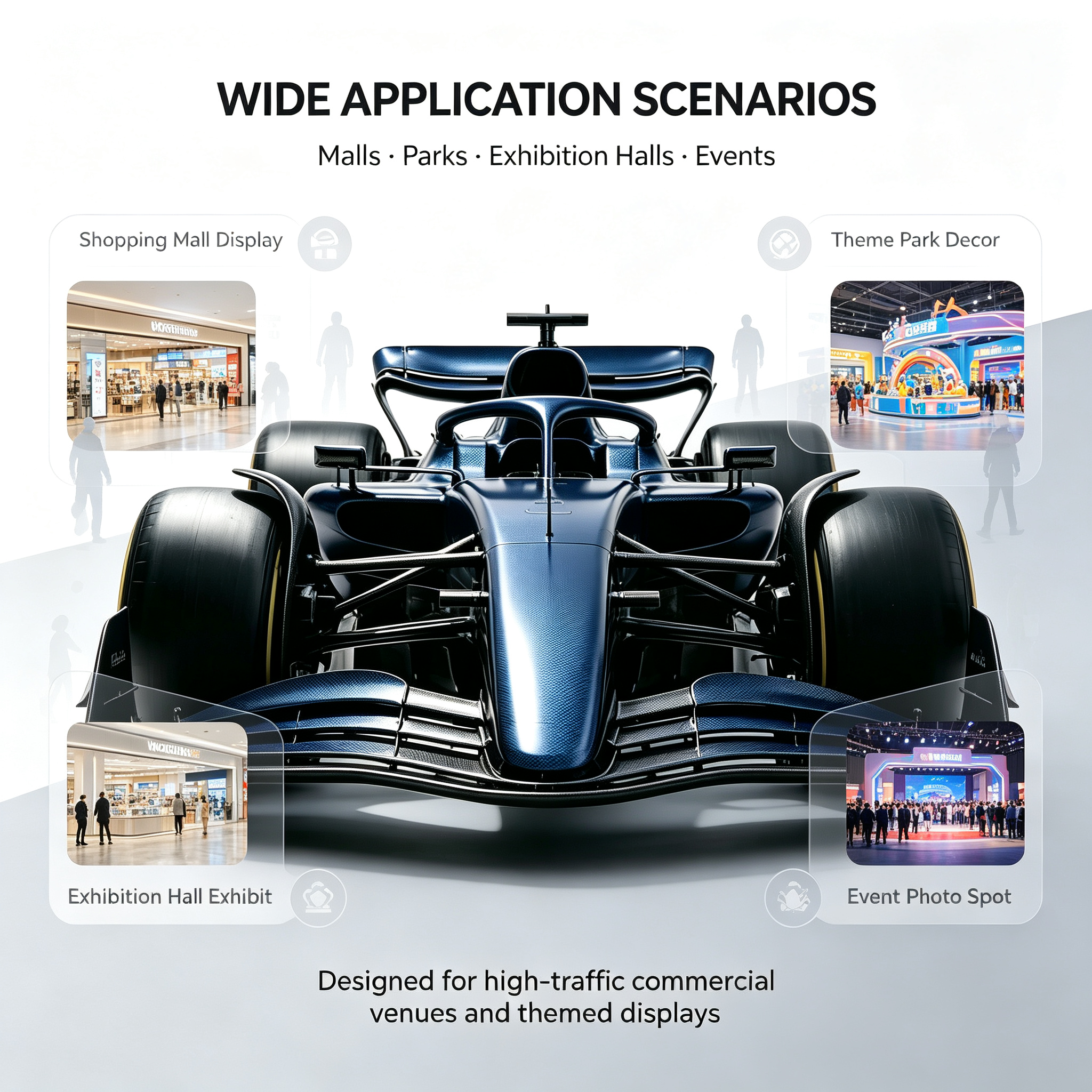 Large Size Formula Racing Car Model with Premium Metallic Blue Paint and High-Strength Composite Materials
