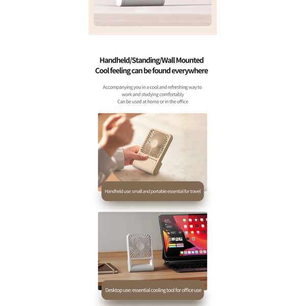 Desktop Handheld Hung Fan 3 Speed Quiet Cooling Sample Available For Home Office Travel