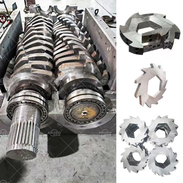 1000-5000 Kg/h Heavy Double Shaft Metal Bucket Iron Aluminum Car Steel Crusher Crushing Shredding Machine