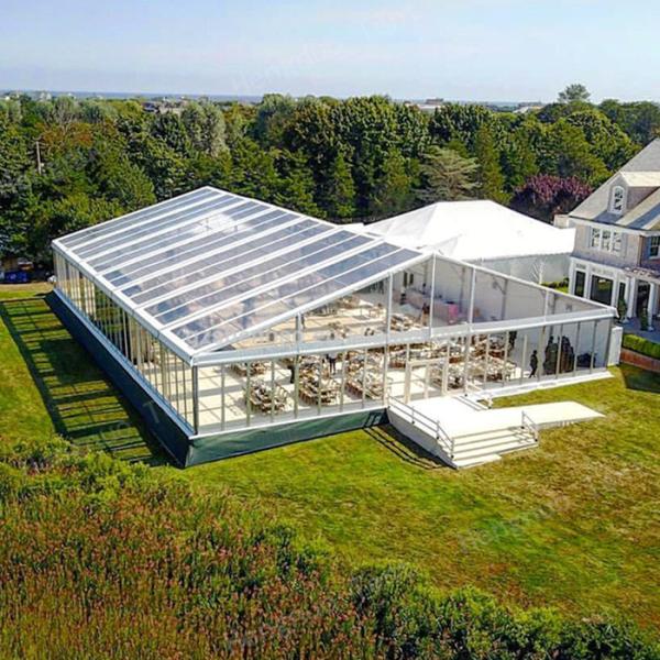3m To 60m Wide Glass Marquee Tent Aluminum Alloy Party 200 People Capacity