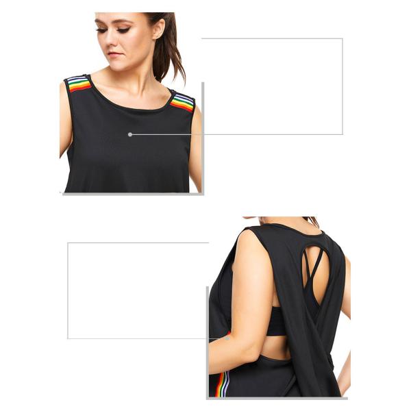 Long Style Women'S Plus Size Yoga Wear Plus Size Sleeveless Tops 180g