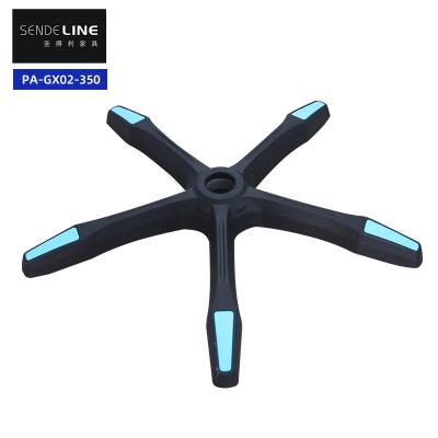 Cadeira de escritório preta base giratória movimento suave raio 340mm com rodas
