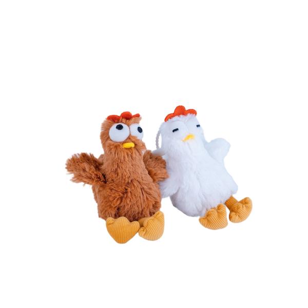 Soft Cartoon Hens Egg Laying Keychain Stuffed Toys Short Plush Chicken Pendants