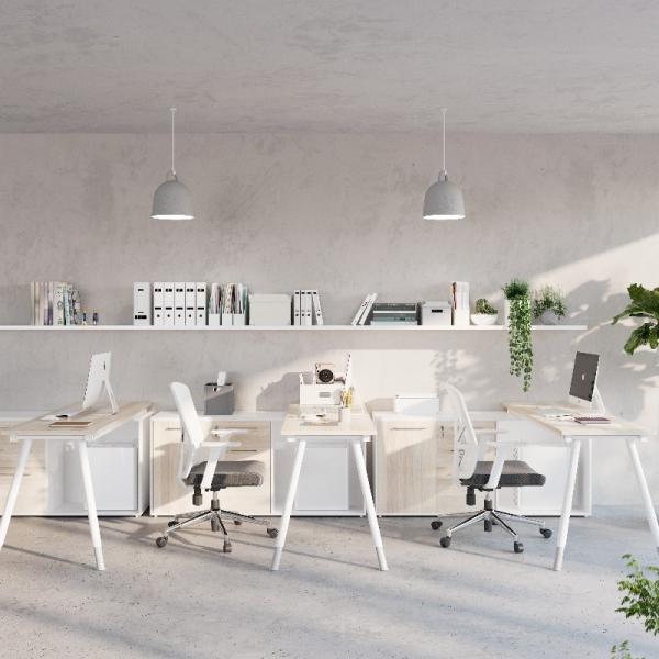 Design simplificado Escritório único com armário de armazenamento para móveis comerciais