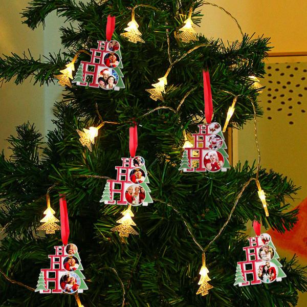 Adornos Colgantes de Navidad por Sublimación, Colgante Metálico para Decoración del Árbol de Navidad