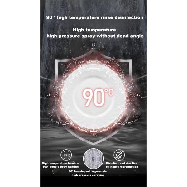 Touch Control Flight Type Dishwasher Energy Efficient Thermal Sanitization