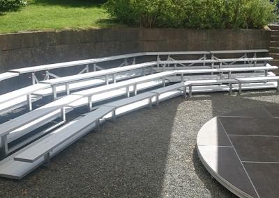 Stadium Fixed Aluminum Sports Bleachers 430mm Seat Height With Double Foot Planks