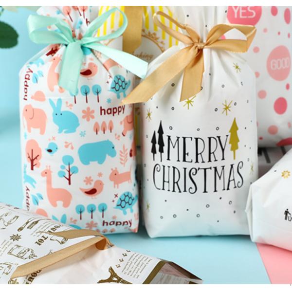 Christmas CPE Candy Biscuit Gift Wrapping Food Drawstring Bag