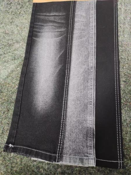 180cm Stretch Black Denim Fabric Heavy Weight 12.5 Oz JSD3242B 68% Cotton 27% Polyester 3% Rayon 2% Spandex