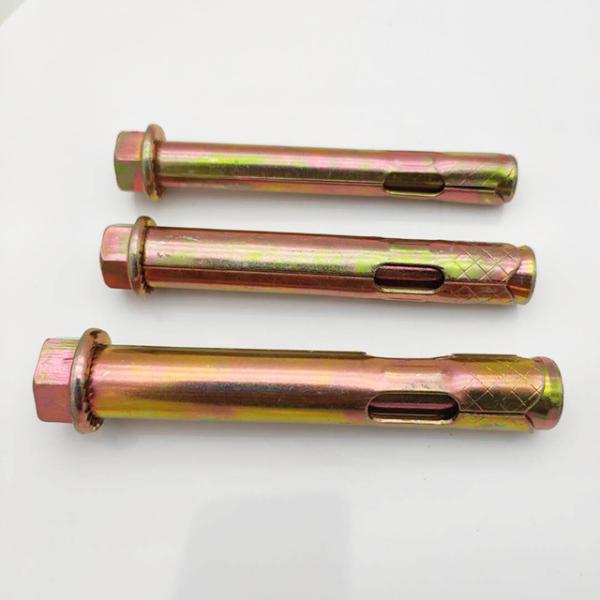 Fasteners 1/4 Sleeve Anchor Bolts M24 Carbon Steel Yellow Zinc