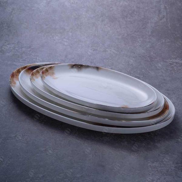 Odorless Ceramic Dinner Plate Oval Fish Serving Plate