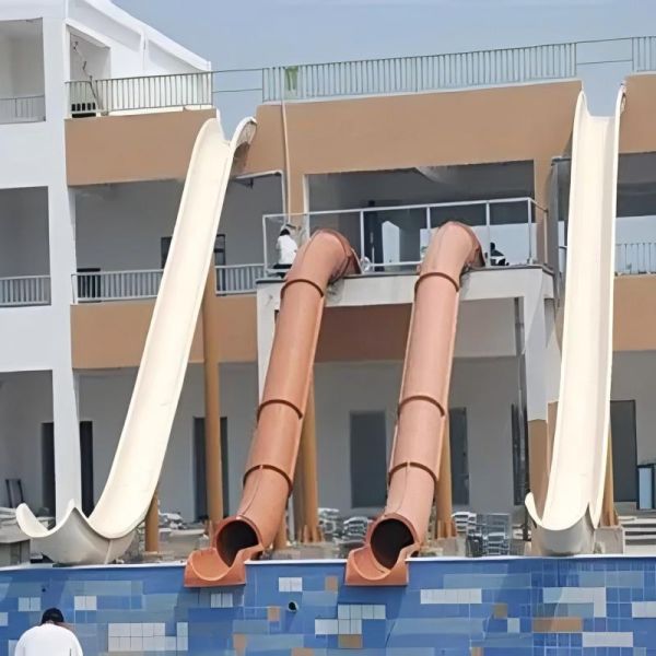 2 Lanes Cannon Barrel Sled Aqua Park Water Slide 5m Height