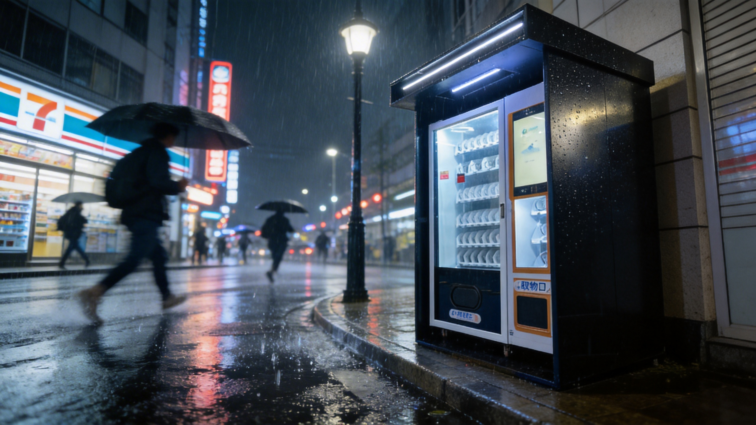 Outdoor Smart Umbrella Vending Machine for Rain Gear Sales Waterproof Design HD Display Cashless Payment System 24/7 Operation