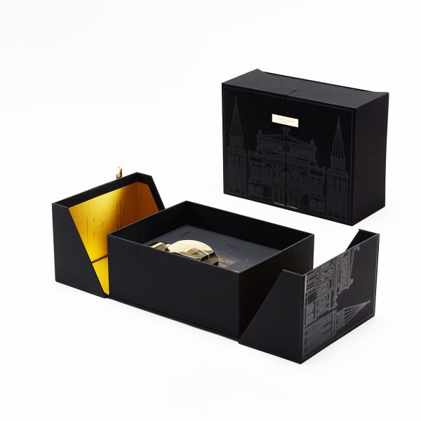 Black Double Door Skincare Packaging Boxes For Face Cream Or Essence Liquid