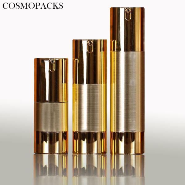 Special 15ml 30ml 50ml gold frosted vacuum skin care silver chambercosmetic manufacturer lotion airless pump bottle