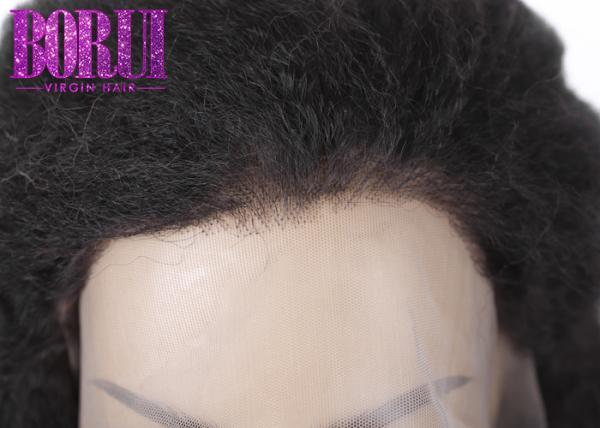 Straight Human Hair Lace Front Wigs Free Part Kinky Virgin 100% Swiss Natural Colors