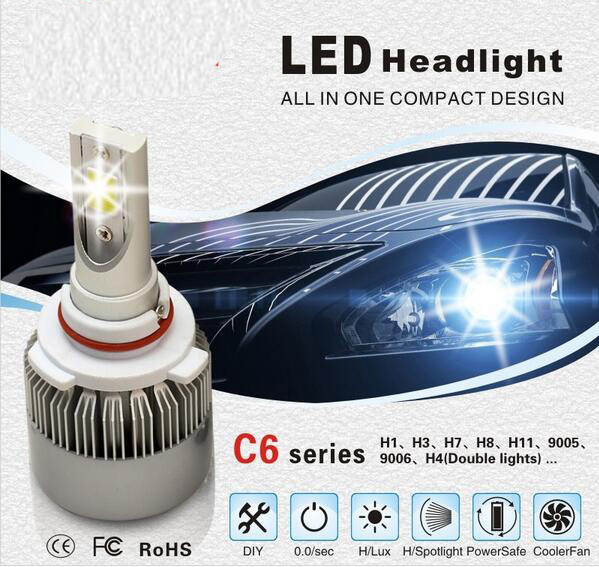 CE / RoHS Approved Luxeon MZ Car LED Headlight Bulbs 3000LM 3000K - 6000K