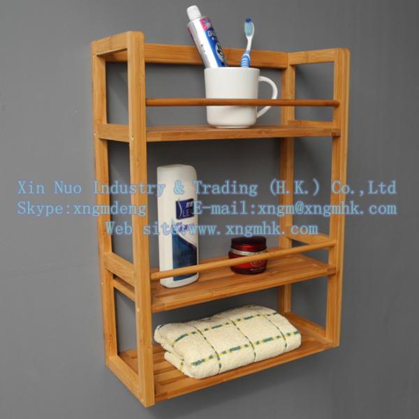 Bamboo bathroom accessories, bathroom bamboo shelving, bamboo towel rack