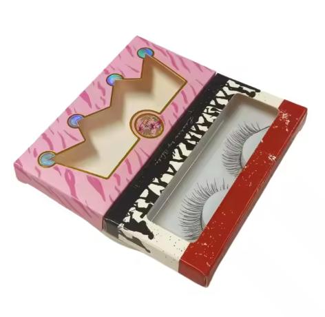 Custom Purple Lash Boxes Textured Paper Eyelash Packaging